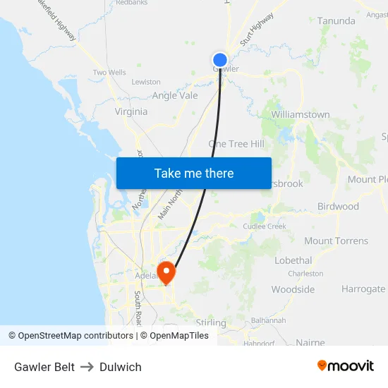 Gawler Belt to Dulwich map