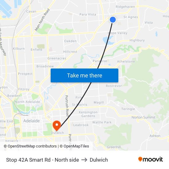 Stop 42A Smart Rd - North side to Dulwich map