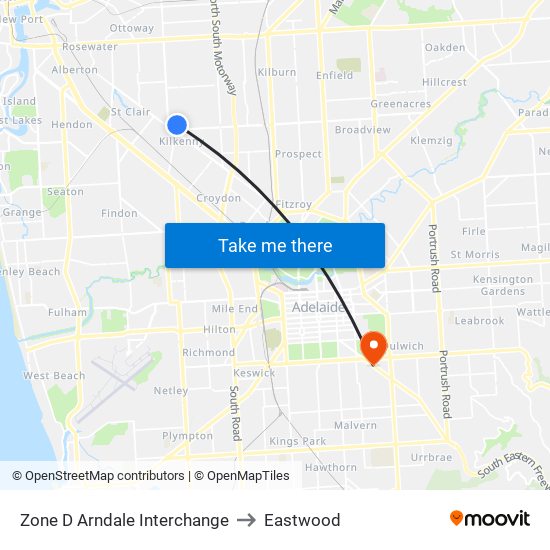 Zone D Arndale Interchange to Eastwood map