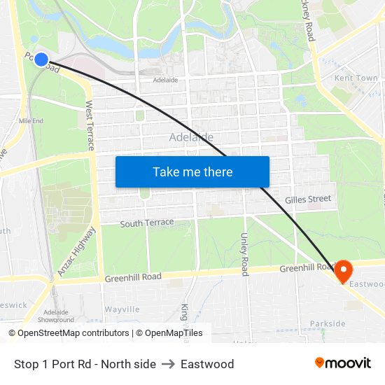 Stop 1 Port Rd - North side to Eastwood map