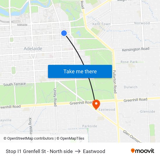 Stop I1 Grenfell St - North side to Eastwood map