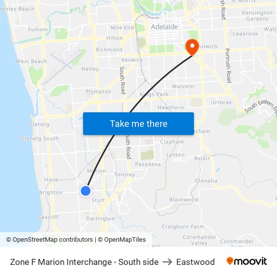 Zone F Marion Interchange - South side to Eastwood map