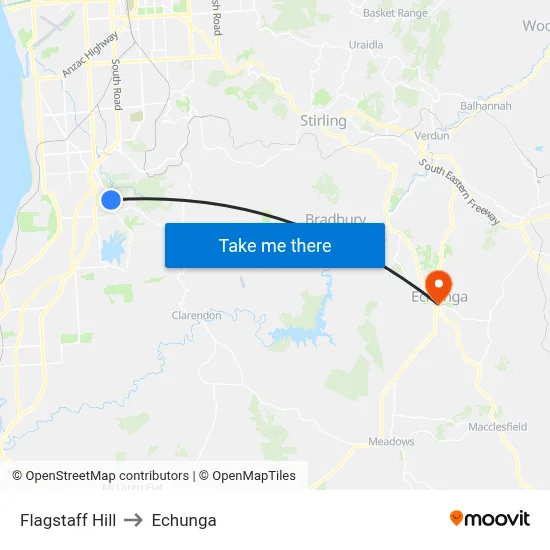Flagstaff Hill to Echunga map