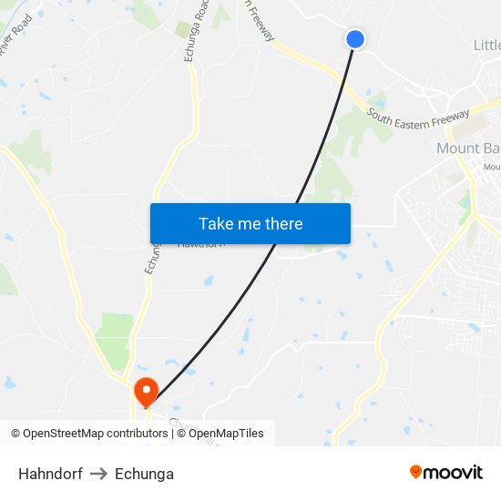 Hahndorf to Echunga map