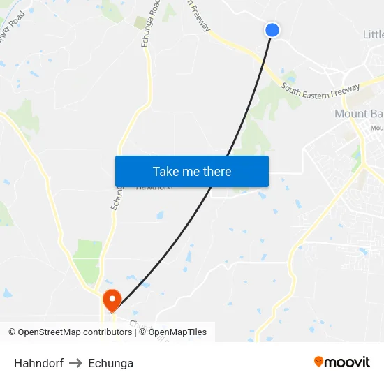 Hahndorf to Echunga map