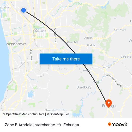 Zone B Arndale Interchange to Echunga map