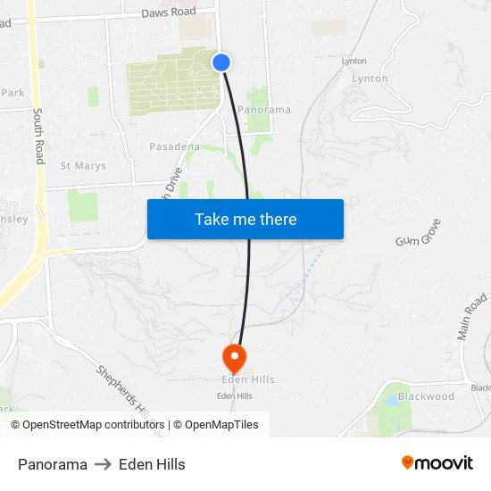 Panorama to Eden Hills map