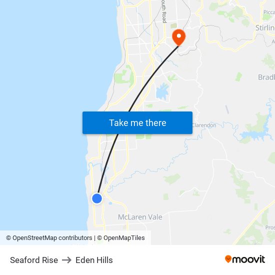 Seaford Rise to Eden Hills map