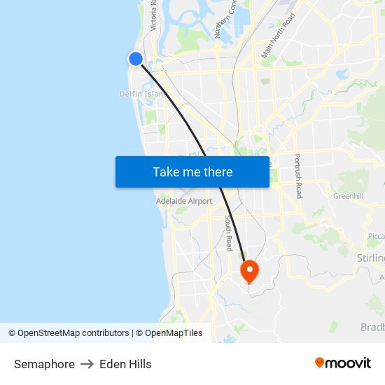 Semaphore to Eden Hills map