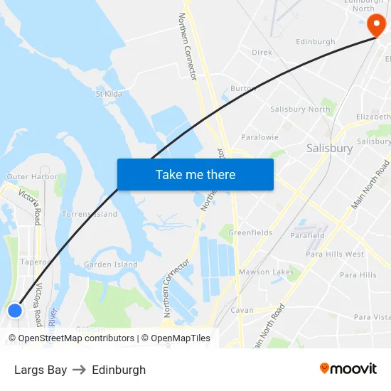 Largs Bay to Edinburgh map