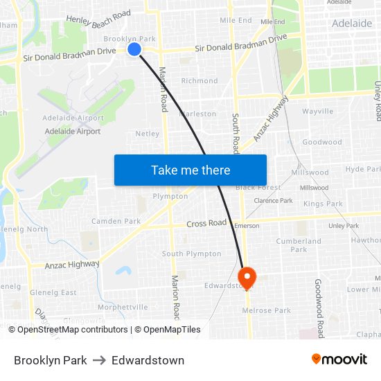 Brooklyn Park to Edwardstown map