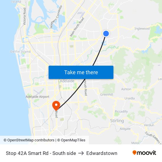 Stop 42A Smart Rd - South side to Edwardstown map