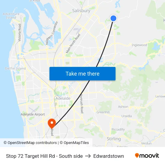 Stop 72 Target Hill Rd - South side to Edwardstown map
