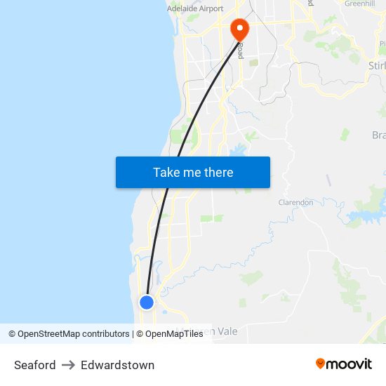 Seaford to Edwardstown map