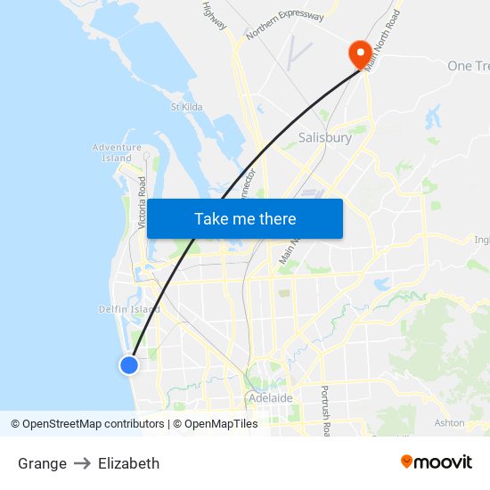 Grange to Elizabeth map