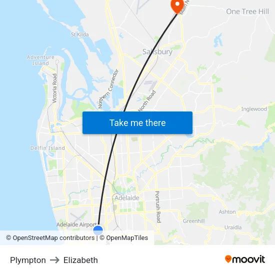 Plympton to Elizabeth map