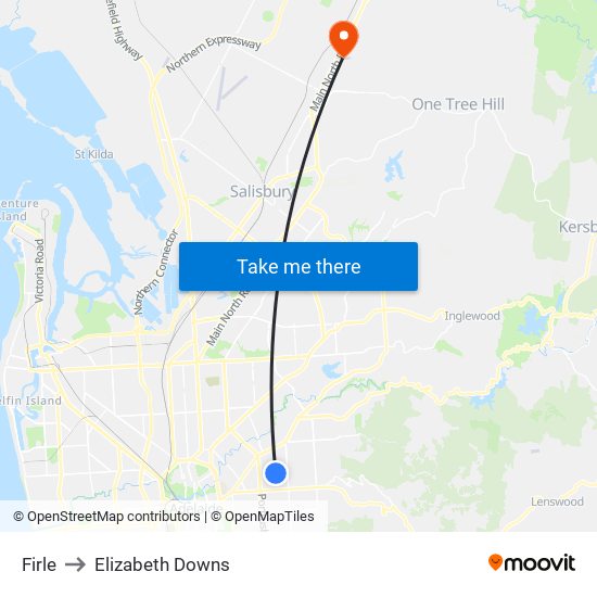 Firle to Elizabeth Downs map