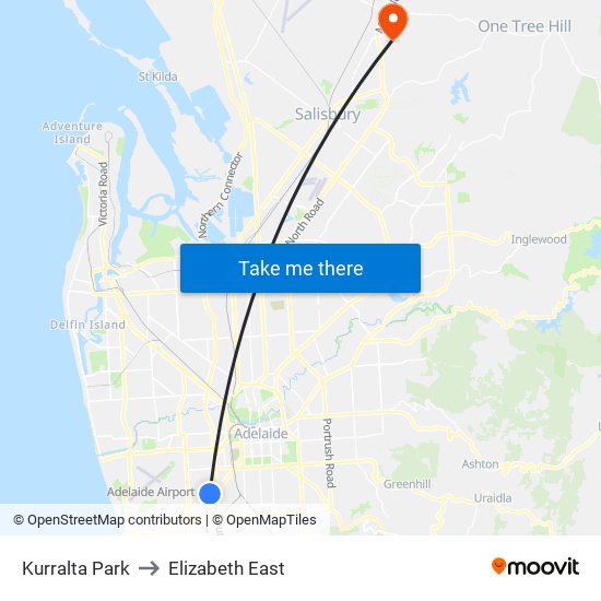 Kurralta Park to Elizabeth East map