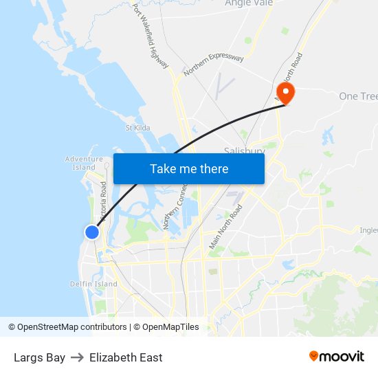 Largs Bay to Elizabeth East map