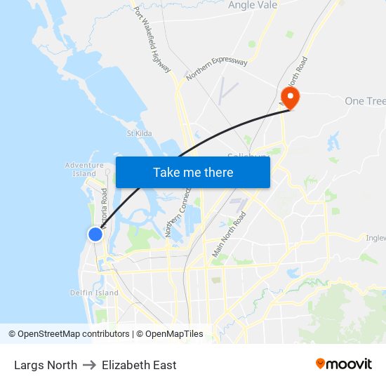 Largs North to Elizabeth East map