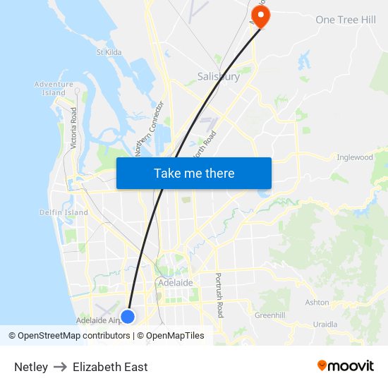 Netley to Elizabeth East map