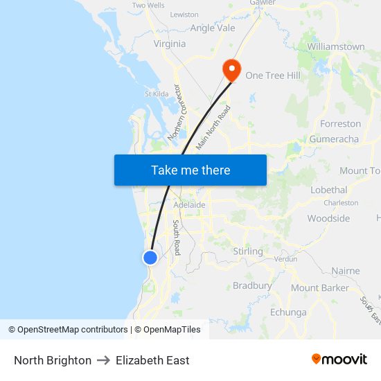 North Brighton to Elizabeth East map