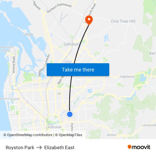 Royston Park to Elizabeth East map