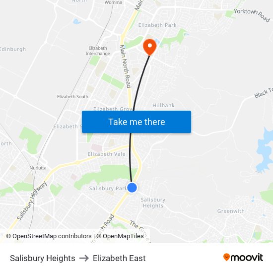 Salisbury Heights to Elizabeth East map