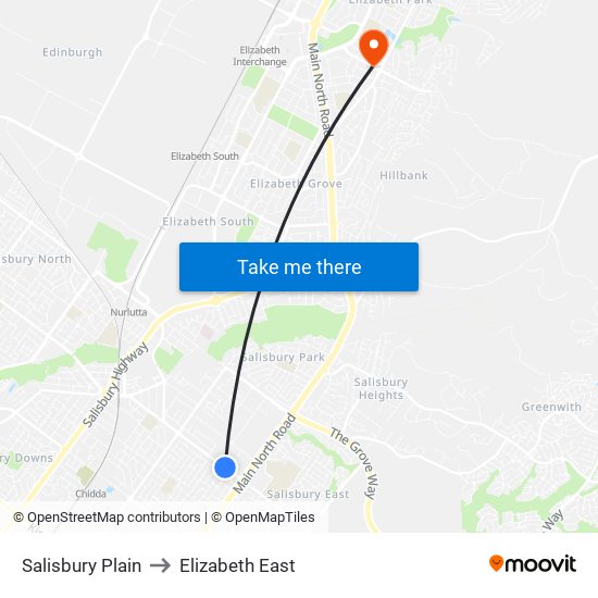 Salisbury Plain to Elizabeth East map