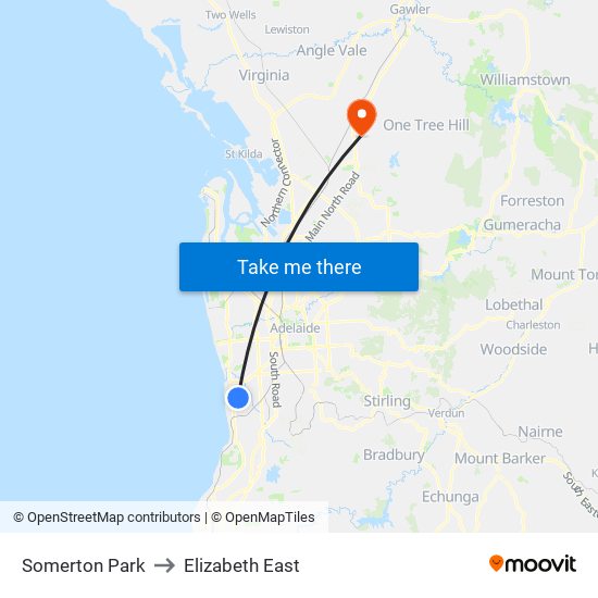 Somerton Park to Elizabeth East map