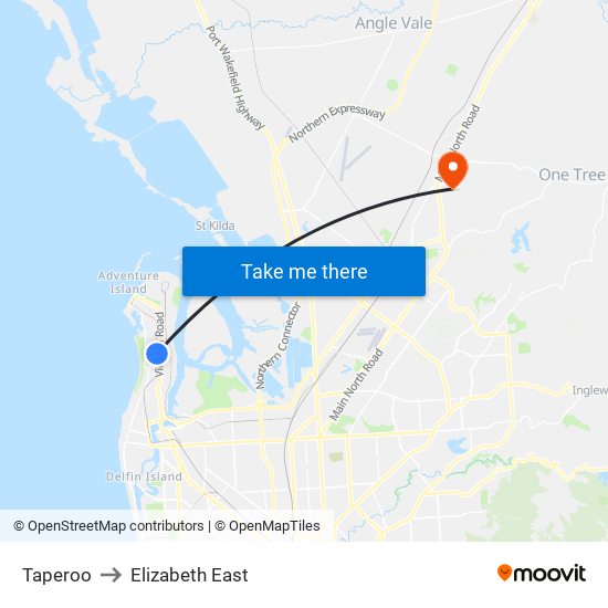 Taperoo to Elizabeth East map