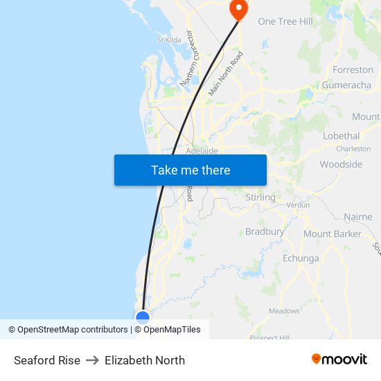 Seaford Rise to Elizabeth North map