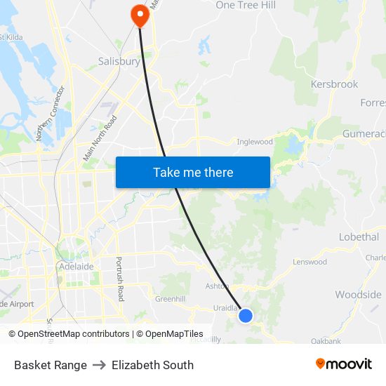 Basket Range to Elizabeth South map