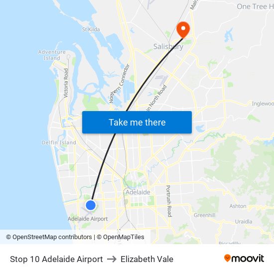 Stop 10 Adelaide Airport to Elizabeth Vale map