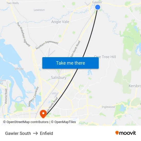Gawler South to Enfield map