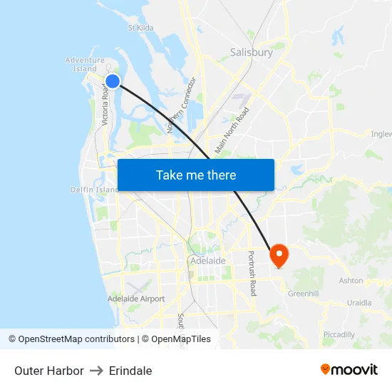 Outer Harbor to Erindale map