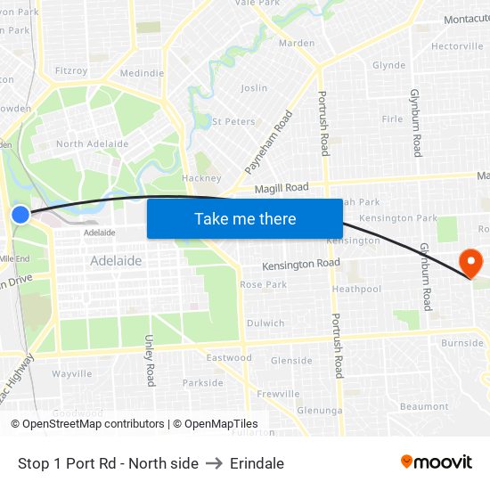 Stop 1 Port Rd - North side to Erindale map