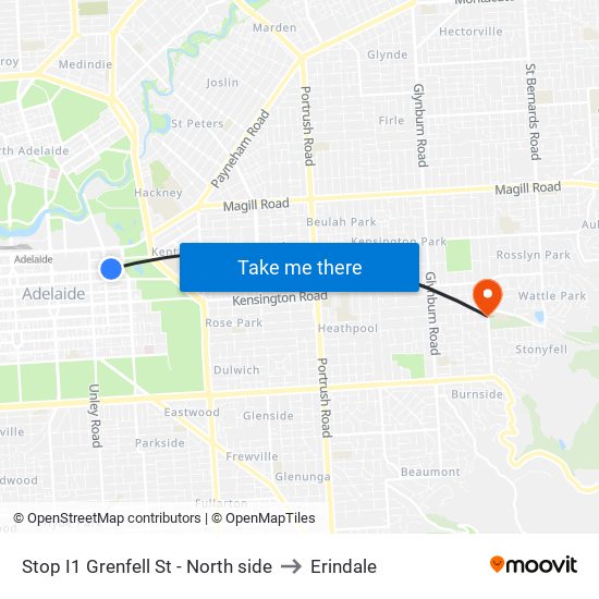 Stop I1 Grenfell St - North side to Erindale map