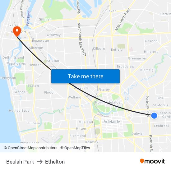 Beulah Park to Ethelton map