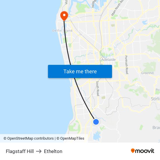 Flagstaff Hill to Ethelton map