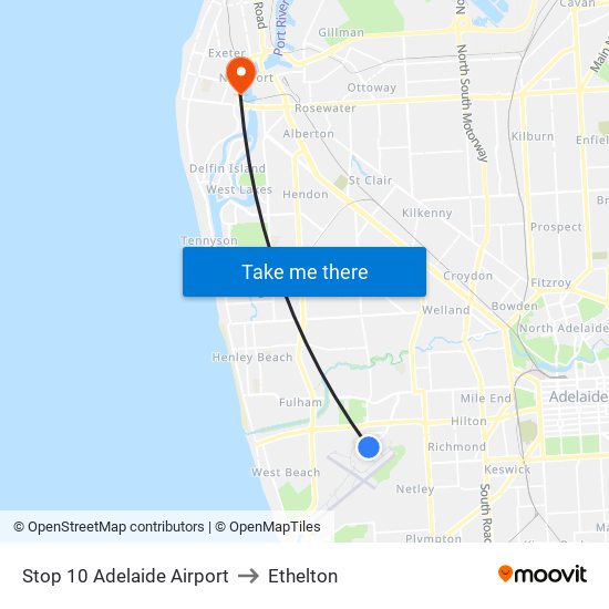 Stop 10 Adelaide Airport to Ethelton map