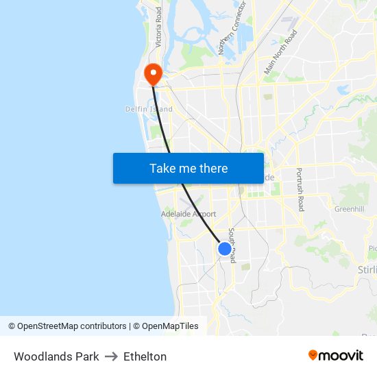 Woodlands Park to Ethelton map