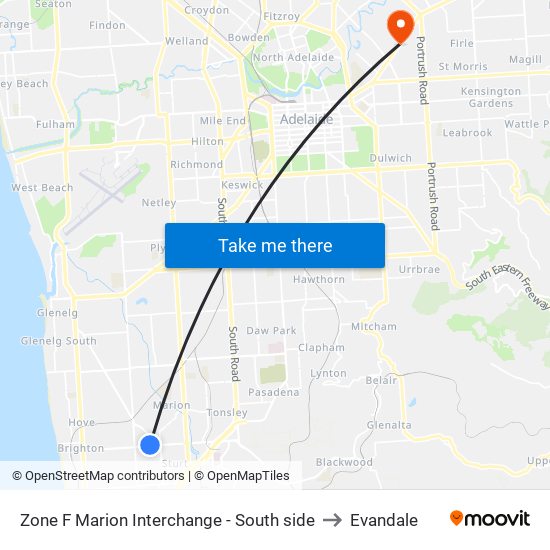 Zone F Marion Interchange - South side to Evandale map