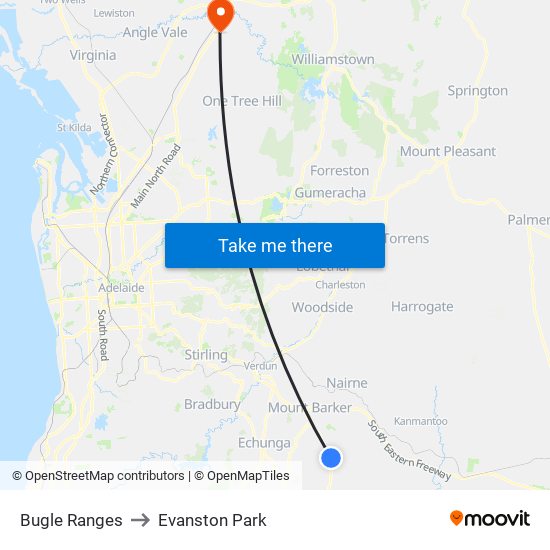 Bugle Ranges to Evanston Park map