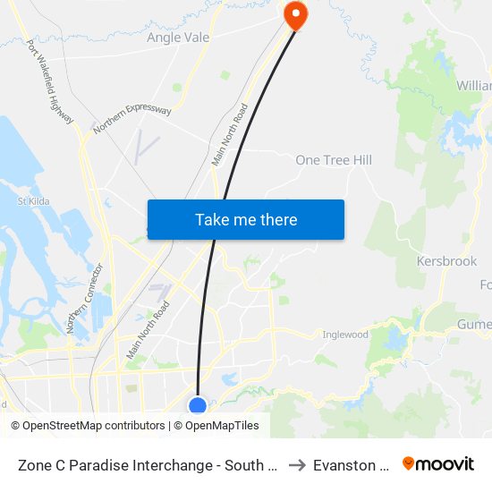 Zone C Paradise Interchange - South East side to Evanston Park map