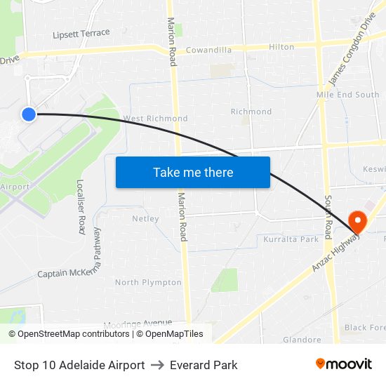 Stop 10 Adelaide Airport to Everard Park map