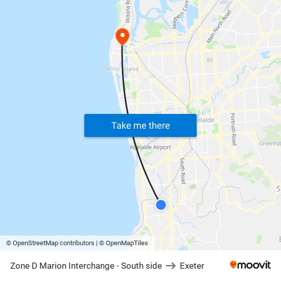 Zone D Marion Interchange - South side to Exeter map