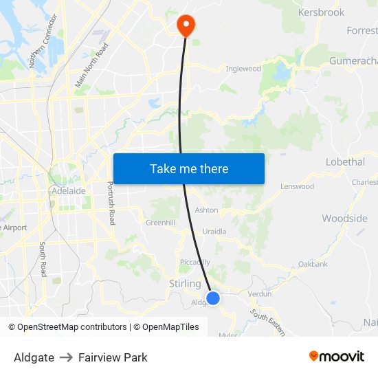 Aldgate to Fairview Park map
