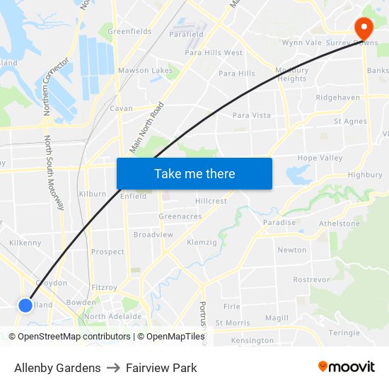 Allenby Gardens to Fairview Park map