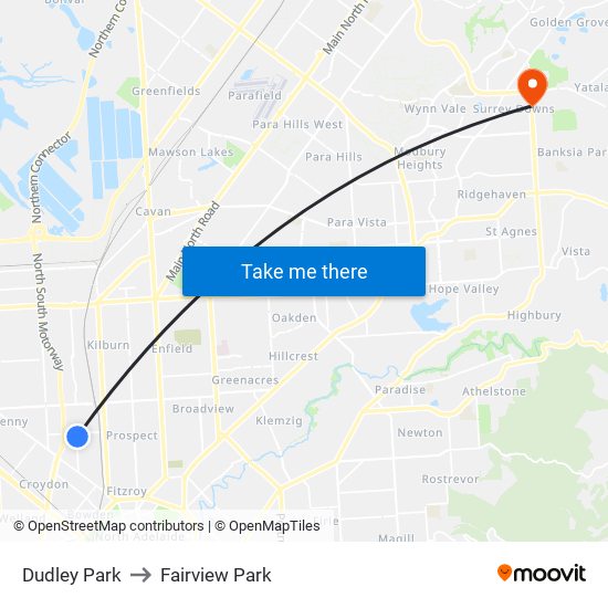 Dudley Park to Fairview Park map